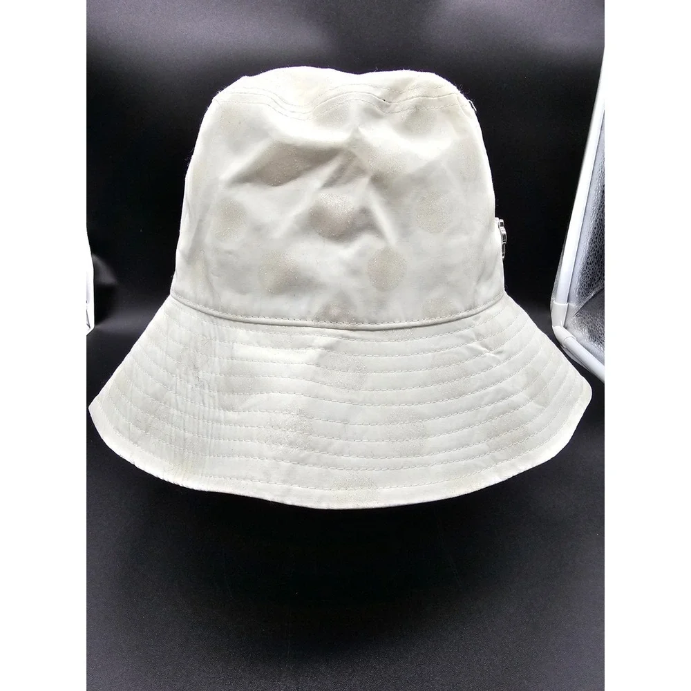 Disney Parks White With‎ Glitter Polka Dots Bucket Hat Minnie Mouse Pin - Adult